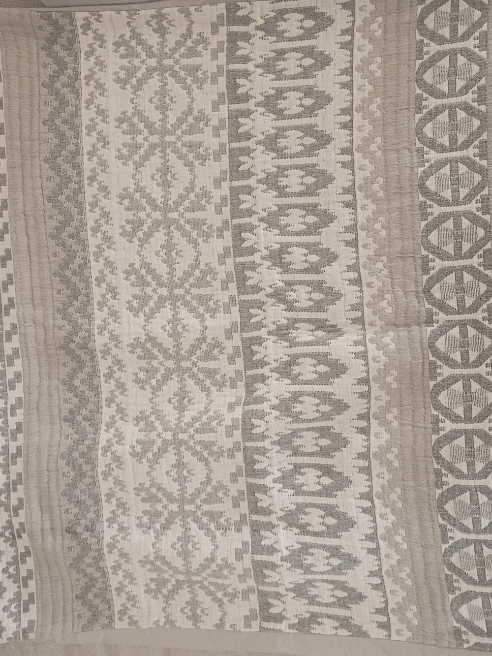 Pottery Barn Fair Isle Euro Jacquard Sham - Gray & White